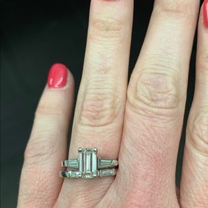 Emerald Cut Diamond Wedding Ring Set